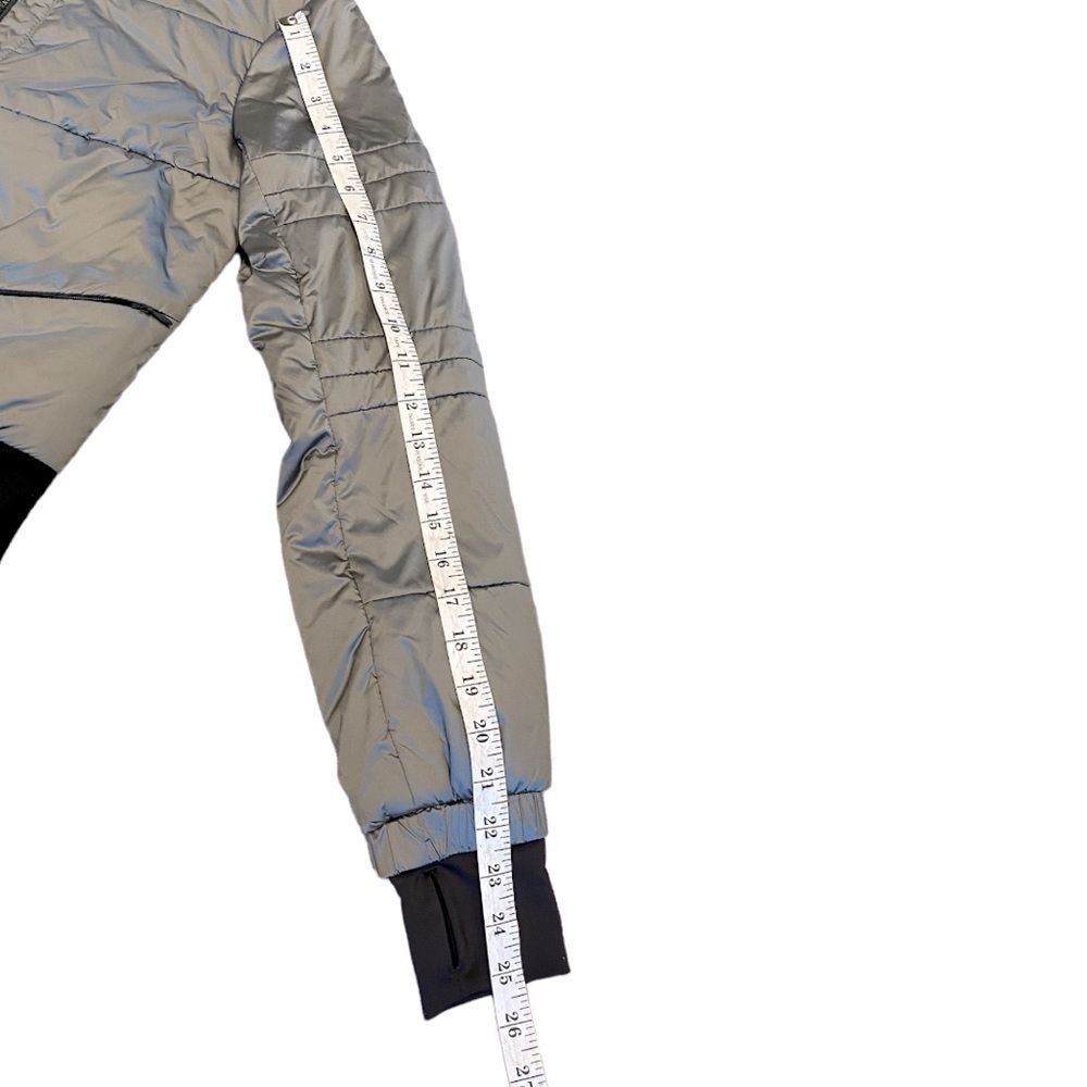 blanc noir Silver Puffer Jacket with Black Trim - Picture 6 of 15